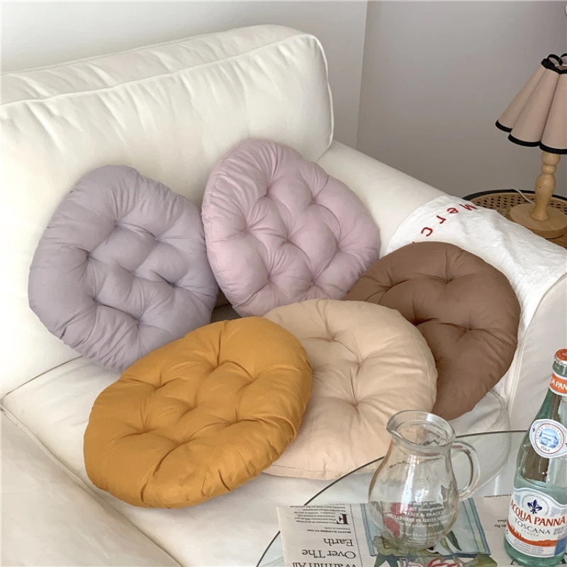

Simple Solid Color Round Cushion Morandi Color Fart Cushion Work Sedentary Student Office Dormitory Cushion Outdoor Cushions