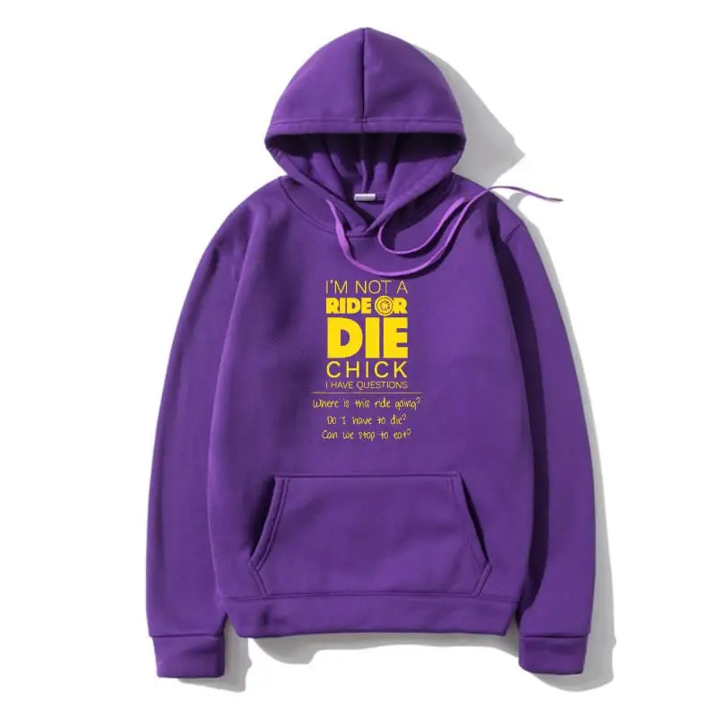 

Ride Or Die Chick Funny Motorcycle Outerwear Printing Christmas Outerwear Hoody Funky Cotton Men Hoody High Quality Drawstring