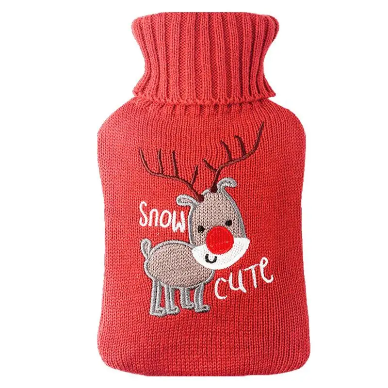 

Hot Water Bag Lucky Elk/Dog Rubber Hot Water Bottle With Cover Cute Portable Hot Water Bag For Neck Shoulder Back Hand Legs