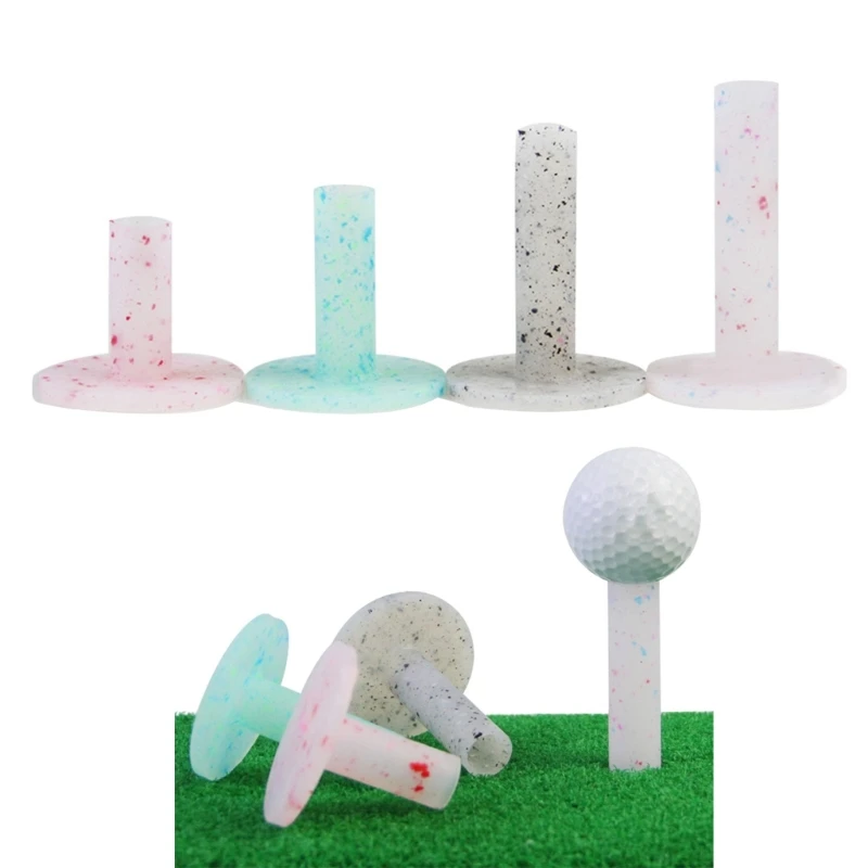 

4 Pcs Golf Practice Tees Indoor and Outdoor Golf Soft Rubber Tees Holder