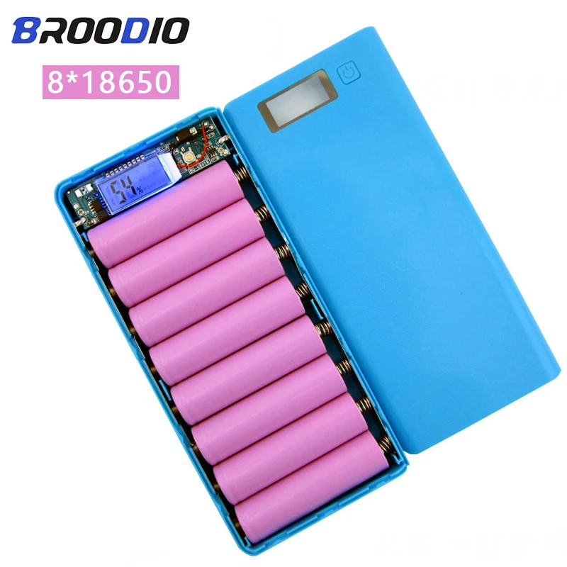 

8*18650 Power Bank Shell 5V 2A 18650 Batteries Holder DIY Mobile Power Bank Case For Smartphone Charging Battery Storage Boxes