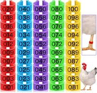 100 pieces chicken leg rings with 5 colors numbered clip on chicken ankle rings for ducks chicks chicken guinea pigeons goose