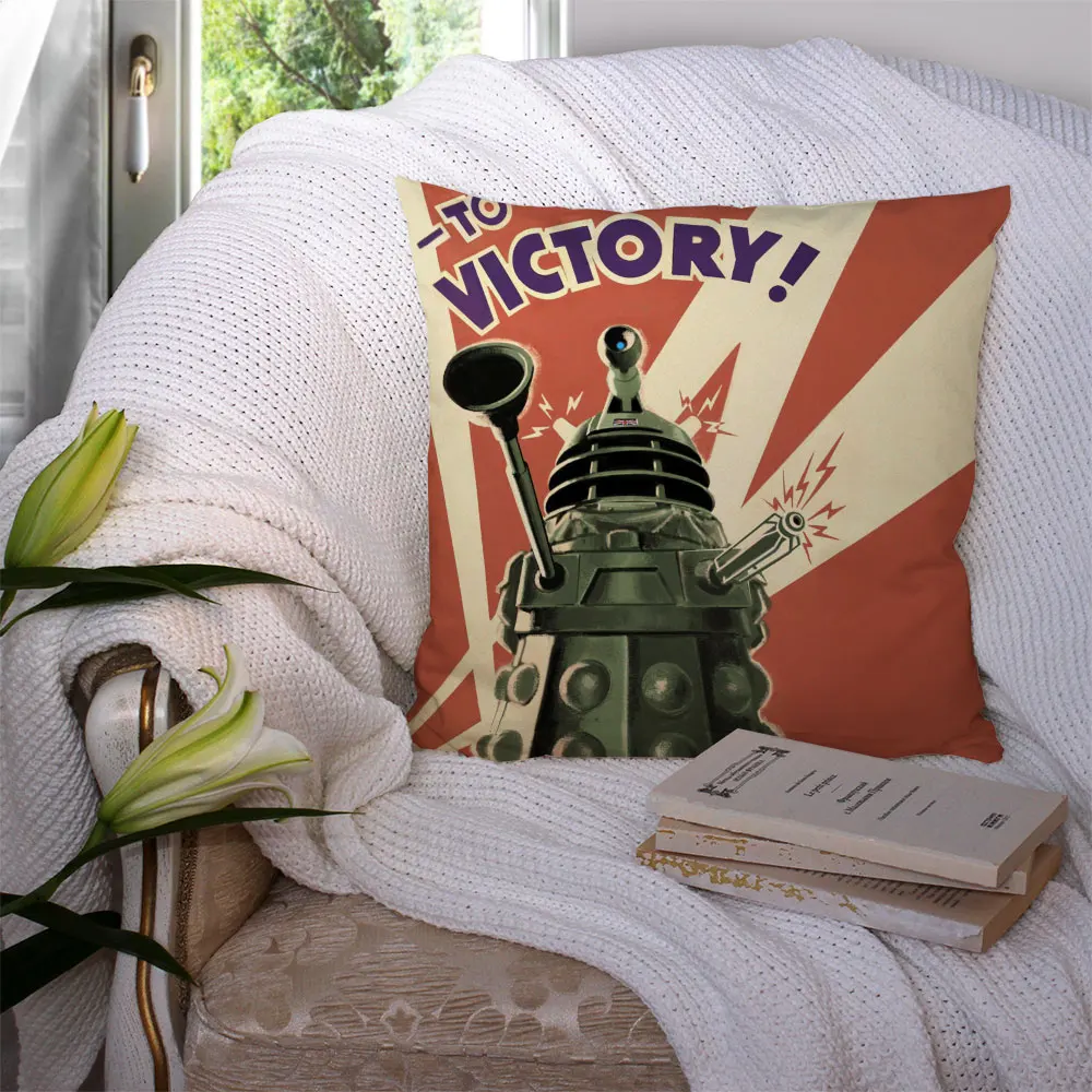 

Custom Victory of the Daleks Doctor Who Square Pillowcase Polyester Linen Velvet Printed Zip Decor Pillow Case Car 22119-34