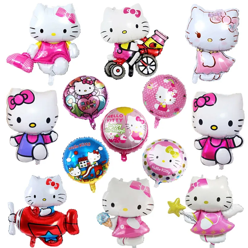 Мультяшный шар Hello Kitty из фольги аниме Кот Гелиевый девочка украшение на день