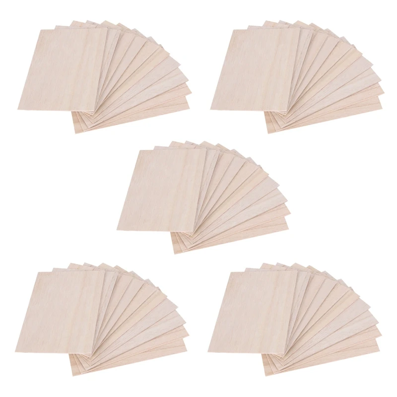 

50Pcs Balsa Wood Sheets Wooden Plate 150 X 100 X 2Mm For House Ship Craft Model DIY