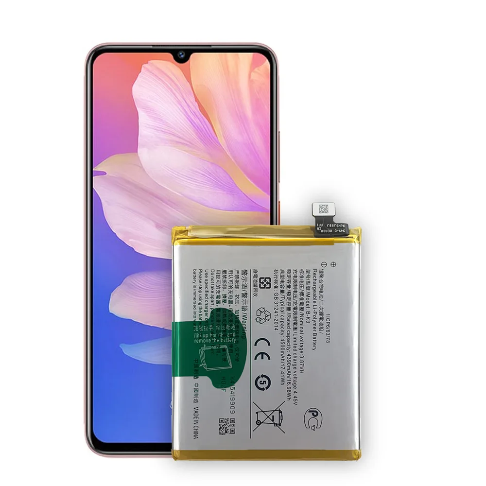 100 high quality replacement battery for vivo y9s nex s1 pro s1 e2 phone b k3 large capacity built in lithium battery free global shipping