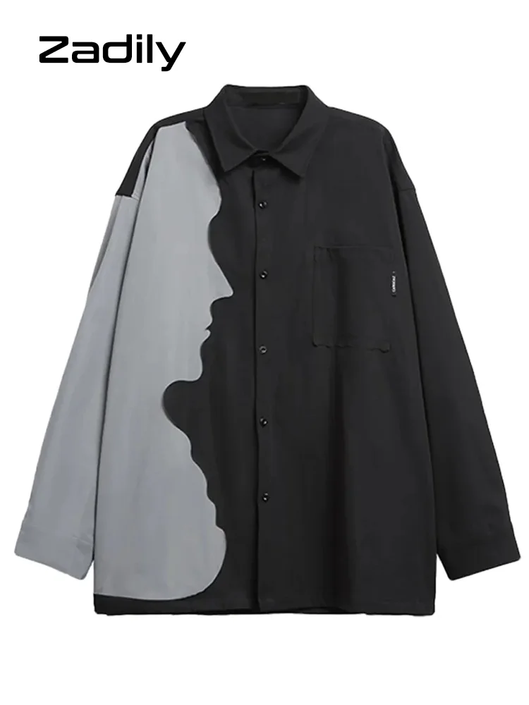 

Женская рубашка с длинным рукавом, принтом и пуговицами