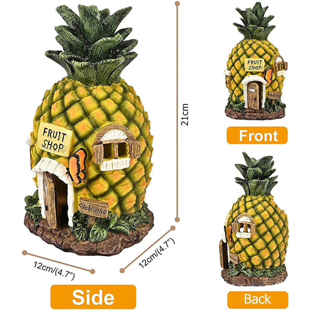 

Solar LED Garden Decoration Cute Cartoon spongebob Pineapple House Figurines Strawberry House Castle Miniatures Ornament Gift