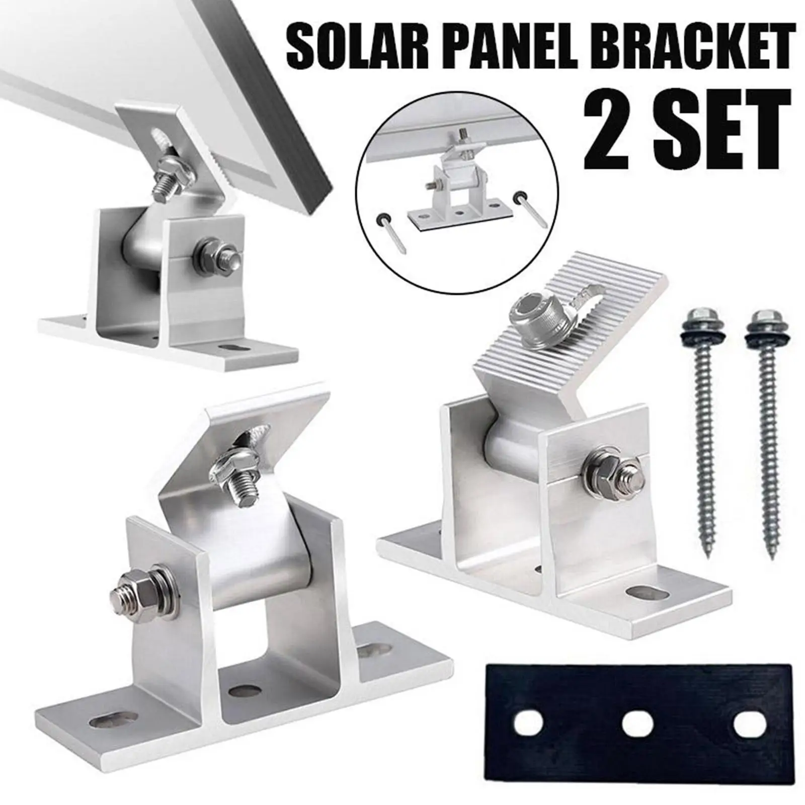 

Aluminum Alloy Solar Panel Adjustable Bracket Front Leg Durable Mounting Brackets With Rubber Pad Screw Set