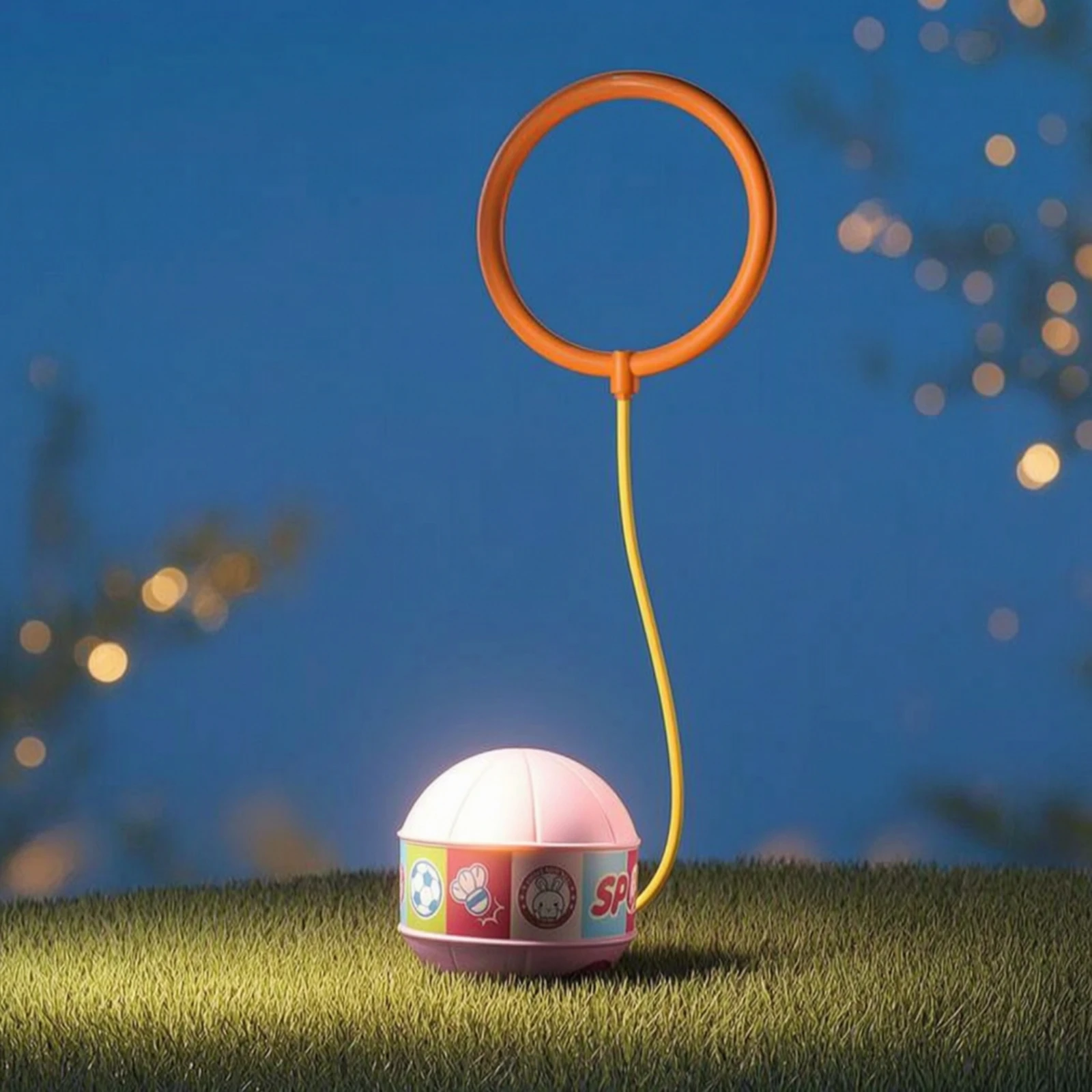Фото Мяч для прыжков Foot-Swing Skip Ball на батарейках с обручем, гибкий, удобный для детей, для ночного использования, для дома №2