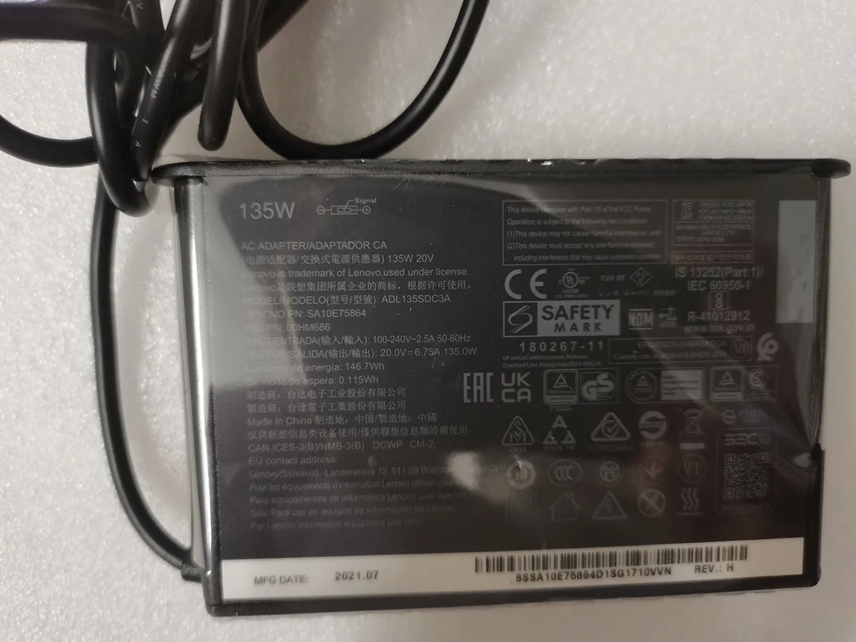 Новинка Подлинная для Lenovo ideapad Gaming 3 81Y4001XUS 15IMH05 Тип 81Y4 Зарядное устройство