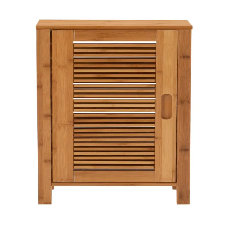 

3-Shelf Single Door Floor Cabinet, Natural Bamboo Finish Filing cabinet drawer Cabinet Filing cabinet Filing cabinet drawer Fi