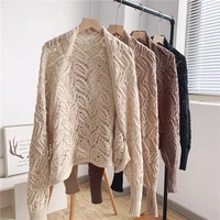 new design spring knitted hollow pashmina for women luxury shawls scarf female sleevelet winter warm sweater 2022
