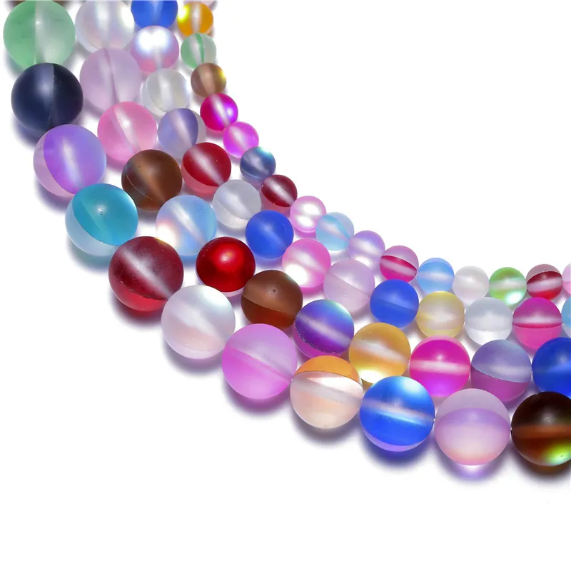 Яркие матовые блестящие бриллиантовые бусины с лунным камнем для изготовления