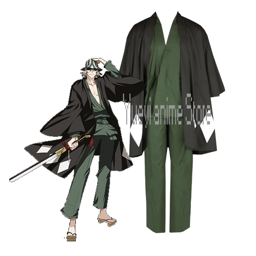 

Аниме Косплей Kisuke Урахара костюм полный комплект кимоно наряды с шляпой для мужчин/женщин