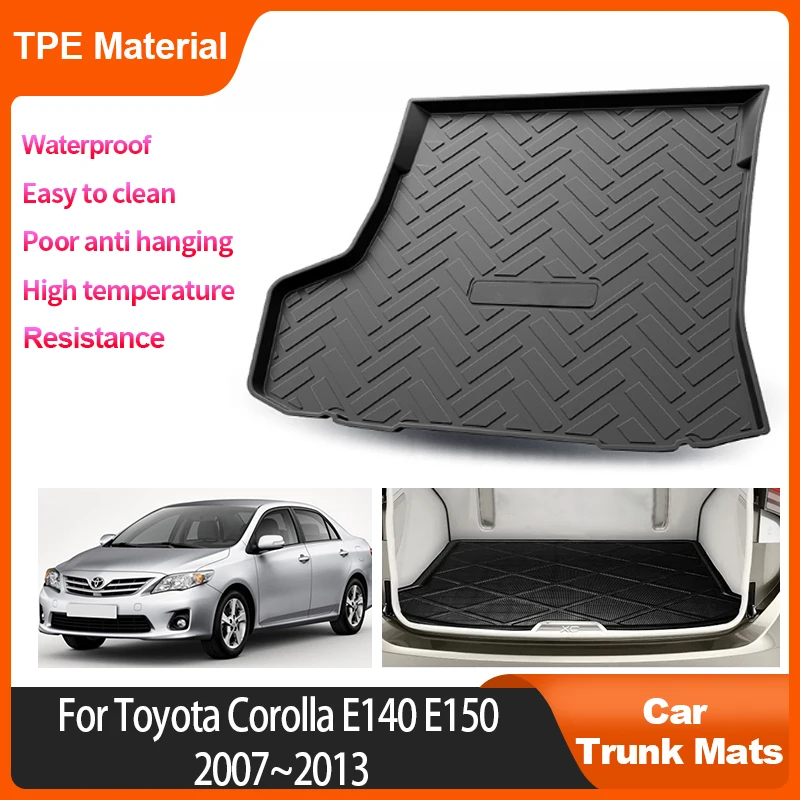 Противоскользящий коврик для багажника Toyota Corolla E140 E150 2007 ~ 2013 2010 2011 2012