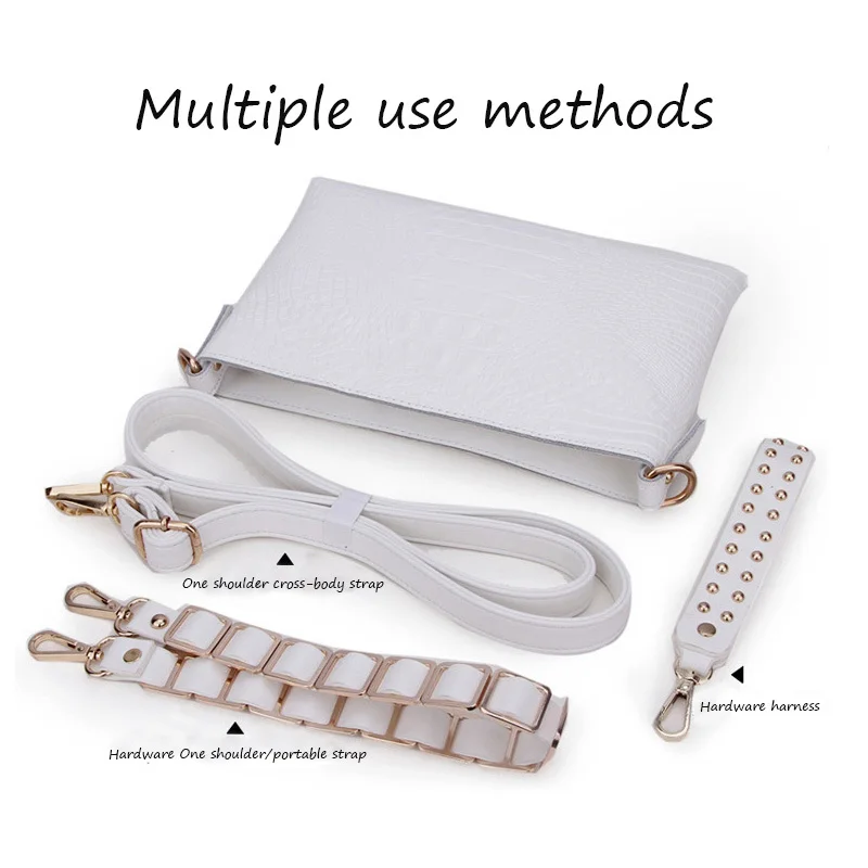 Женская сумка-клатч из натуральной кожи с тиснением под кожу крокодила