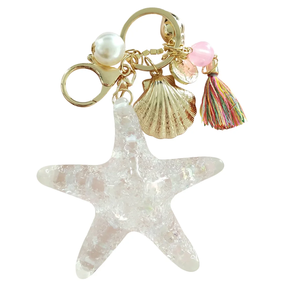 

Простой брелок с кисточкой кольцо Русалка подарки жемчуг подвеска ракушка Декор Морская звезда рюкзак