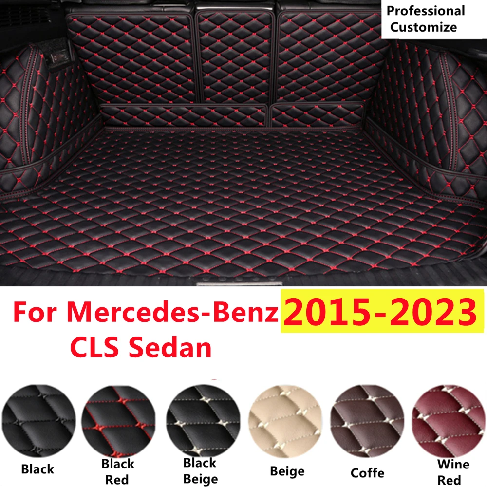 

SJ Full Set Custom Fit For Mercedes-Benz CLS Sedan XPE Leather Waterproof Car Trunk Mat Tail Boot Tray Liner Cargo Rear Pad Cove