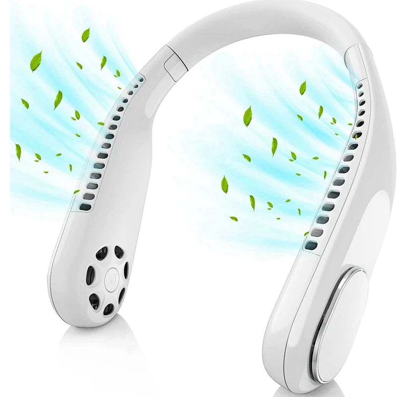 Портативный шейный вентилятор 4000 мАч перезаряжаемый безлопастной подвесной 3