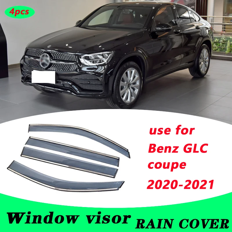 

For Benz GLC COUPE 2020-2021 Benz GLC260 glc300 Plastic Window Visor Vent Shades Sun Rain Deflector Guard 4PCS/SET