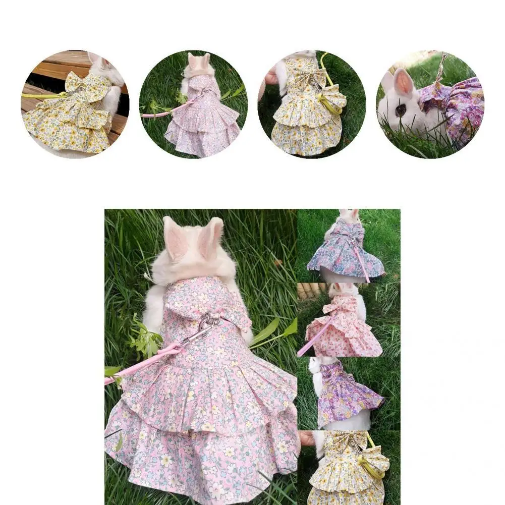 

Tear Resistant Super Soft Flower Pattern Rabbit Kitten Skirt Pet Supplies
