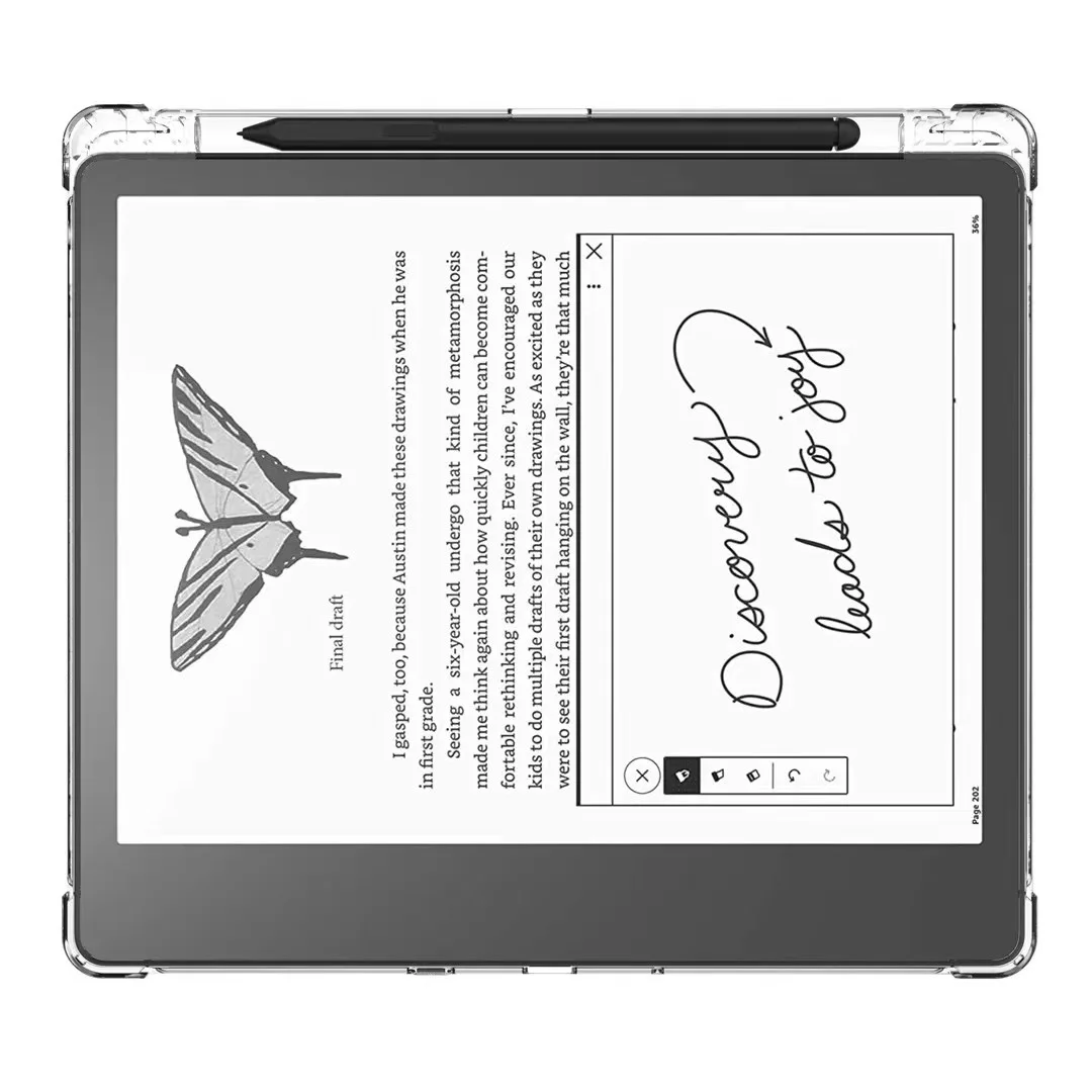 Фото Прозрачный чехол для Kindle Scribe 10,2 дюйма 1/2-го поколения |   Встроенный держатель для ручек |   Тонкий и легкий |   против царапин |   Мягкая задняя крышка из ТПУ №4