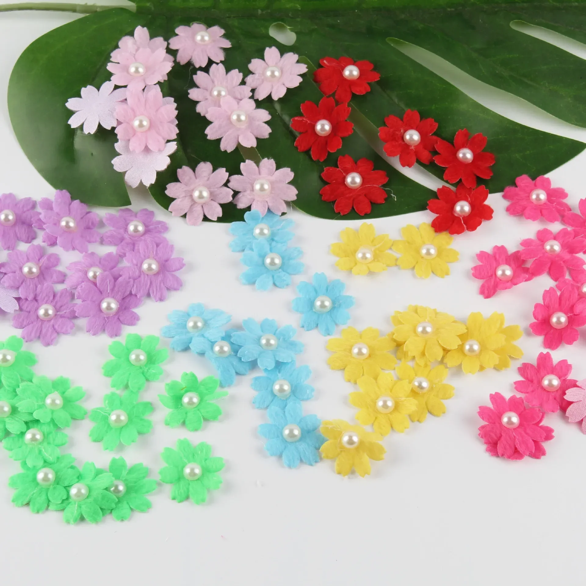 

Цветные тканевые жемчужные цветы, набор из 100 штук