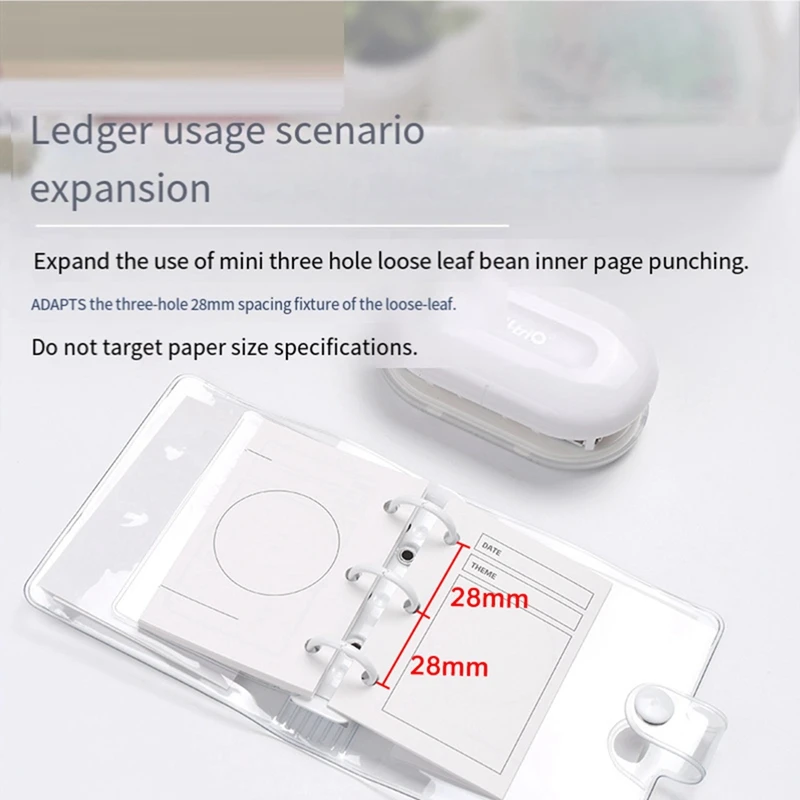 KW-Trio 3-Hole Paper Punch Handheld Mini Puncher DIY Student Handmade Scrapbook