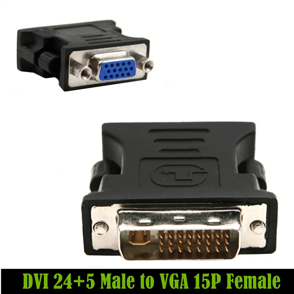 DVI-I 24 + 5-контактный адаптер видеоконвертера DVI-VGA папа-мама для ПК ноутбука