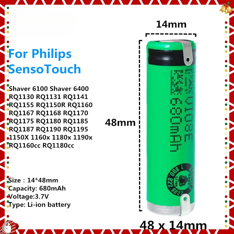 Фото Аккумулятор для бритвы 6300 6400 для Philips Senso Touch RQ1130 RQ1131 RQ1141 RQ1155 RQ1150R RQ1160 RQ1167 RQ1168 RQ1170 RQ1175 RQ1180cc №1