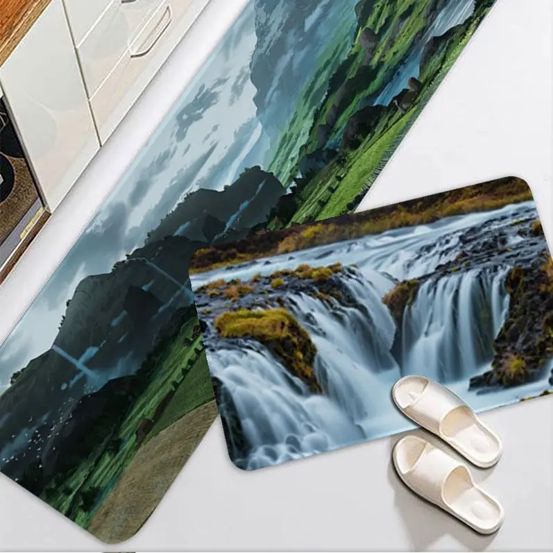 

Alpine Waterfall Hallway Carpet INS Style Soft Bedroom Floor House Laundry Room Mat Anti-skid Bedside Mats