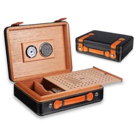 woven pattern portable cigar box cedar wood cigar case moisturizing cabinet cigar humidor