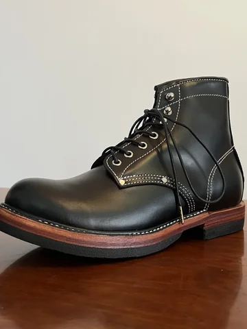 Сапоги ручной работы с круглым носком на толстой подошве из воловьей кожи, рабочая одежда в стиле ретро, мужские ботинки