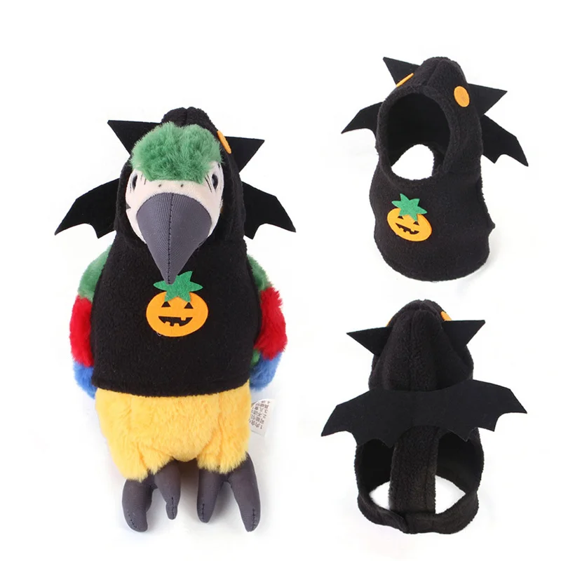 

Halloween Bird Costume Bird Clothes Bat Design Flight with Pumpkin Pet Party Birthday Shows Cosplay Photo Prop Bird Supplies