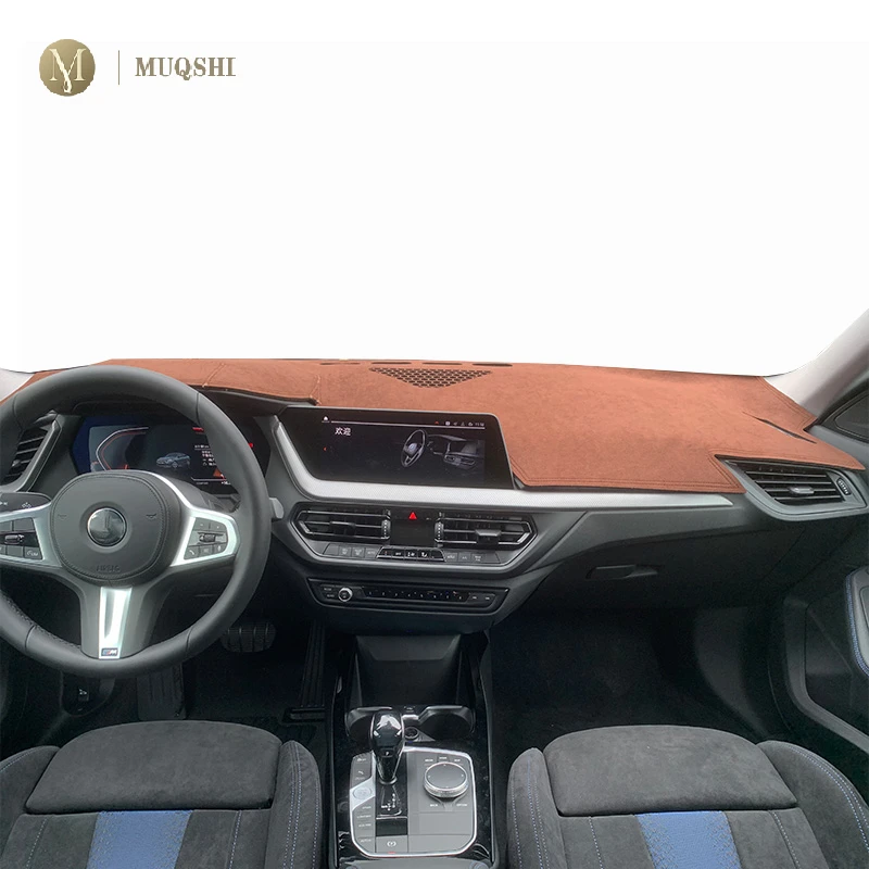 

Для BMW F40 Серия 1 2021-2022 Автомобильная интерьерная центральная консоль Солнцезащитная накладка Алькантара защита от грязи коврик для приборн...