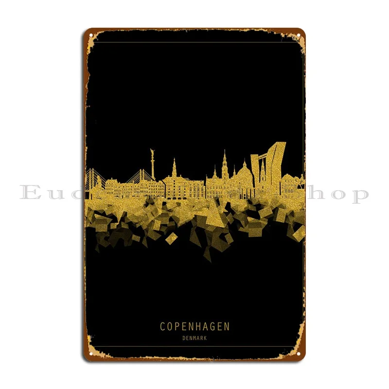 

Золотые металлические знаки Копенгагена, фотообои для гостиной, кинотеатр, жестяной плакат