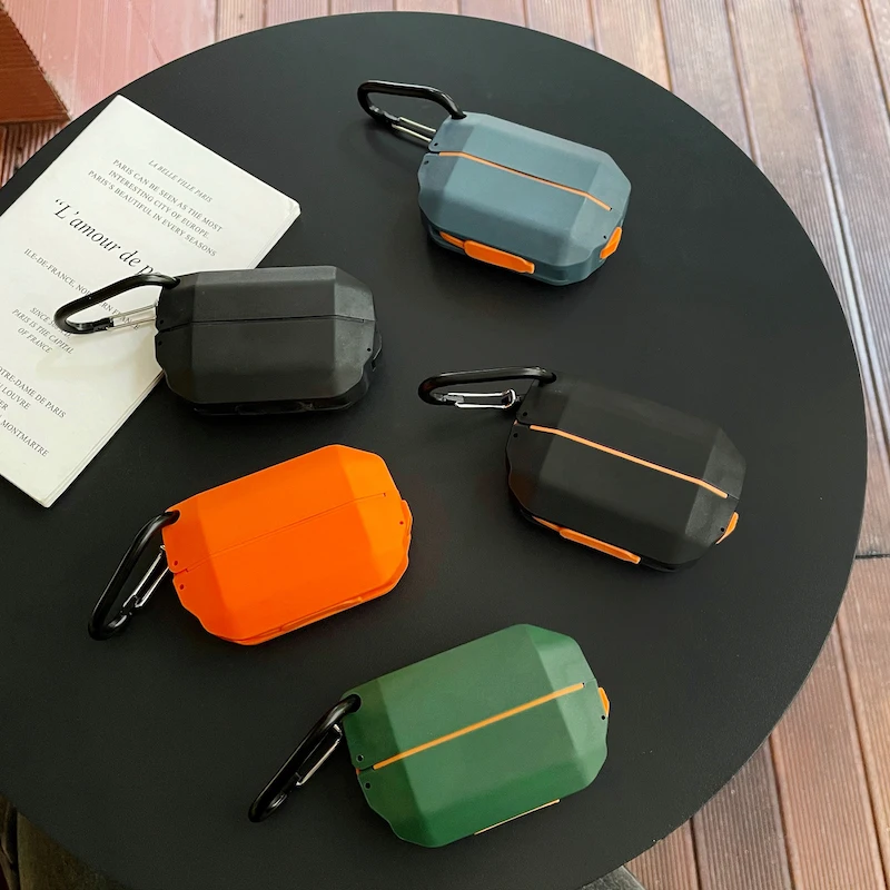 

Оригинальный жесткий чехол для наушников, прочный водонепроницаемый чехол для наушников Apple AirPods Pro AirPods 1/2, съемный крючок