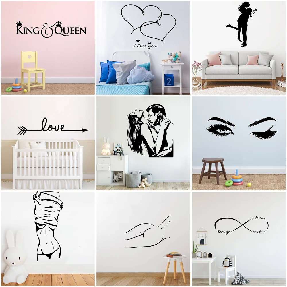 

New Design Lovers Quotes Wall Sticker For Bedroom Decor Decals Room Decoration Stickers Sweet Home Girls Room Mural Wallpaper