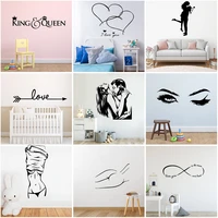 new design lovers quotes wall sticker for bedroom decor decals room decoration stickers sweet home girls room mural wallpaper