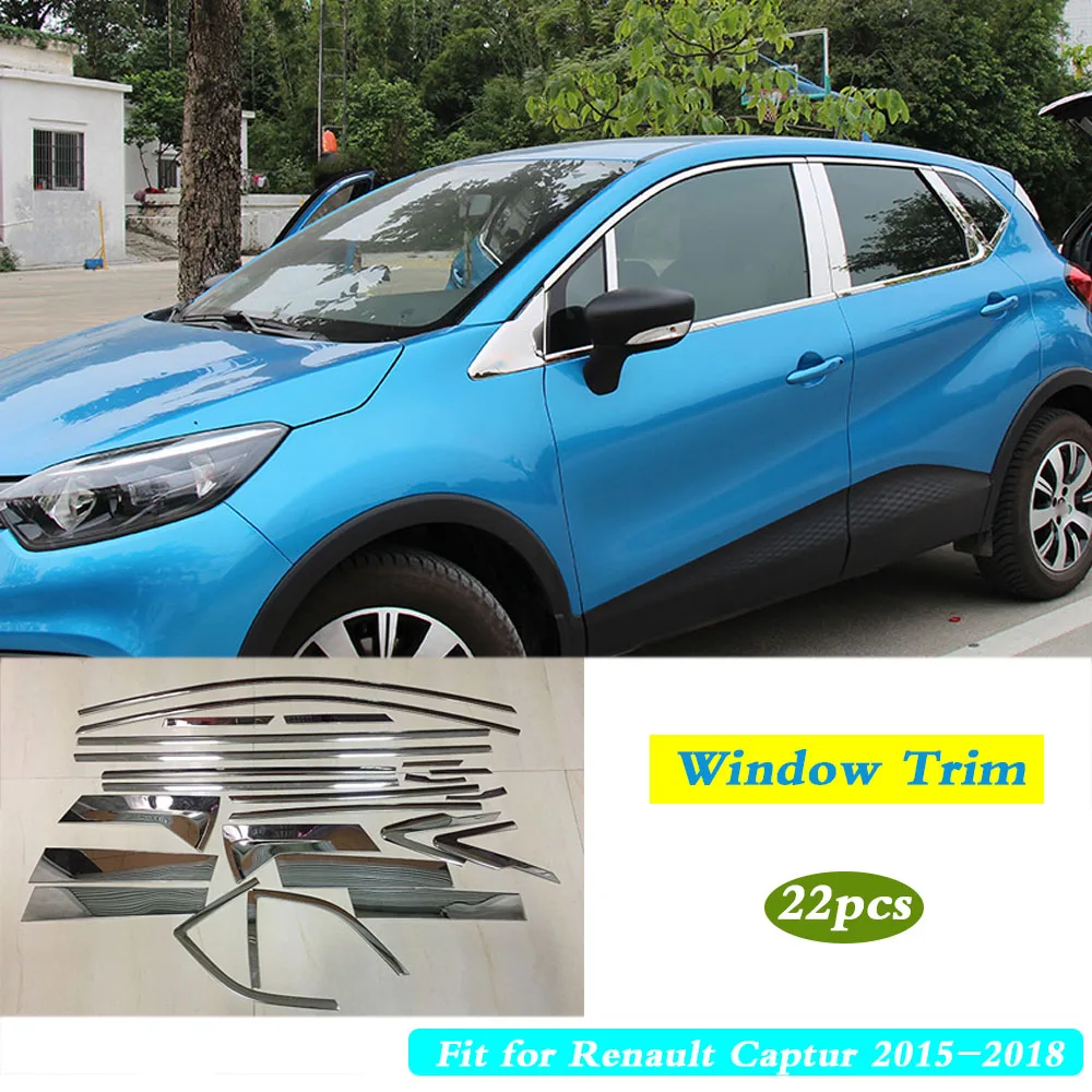 

Car Auto Styling Stick Stainless Steel Glass Window Garnish Pillar Middle Column Trim For Renault Captur 2015 2016 2017 2018