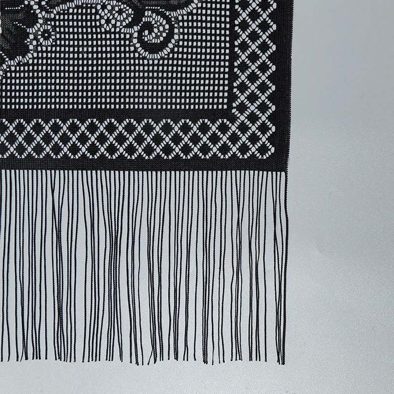 Длинный шарф в клетку с кисточками Женская Ажурная шаль модный простой шейный