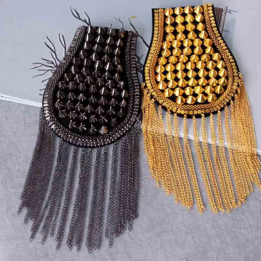 

Shoulder Epaulet Handmade Sturdy Charming Wear-resistant DIY Alloy Suit Clothes Tassel Epaulet Men Accessories