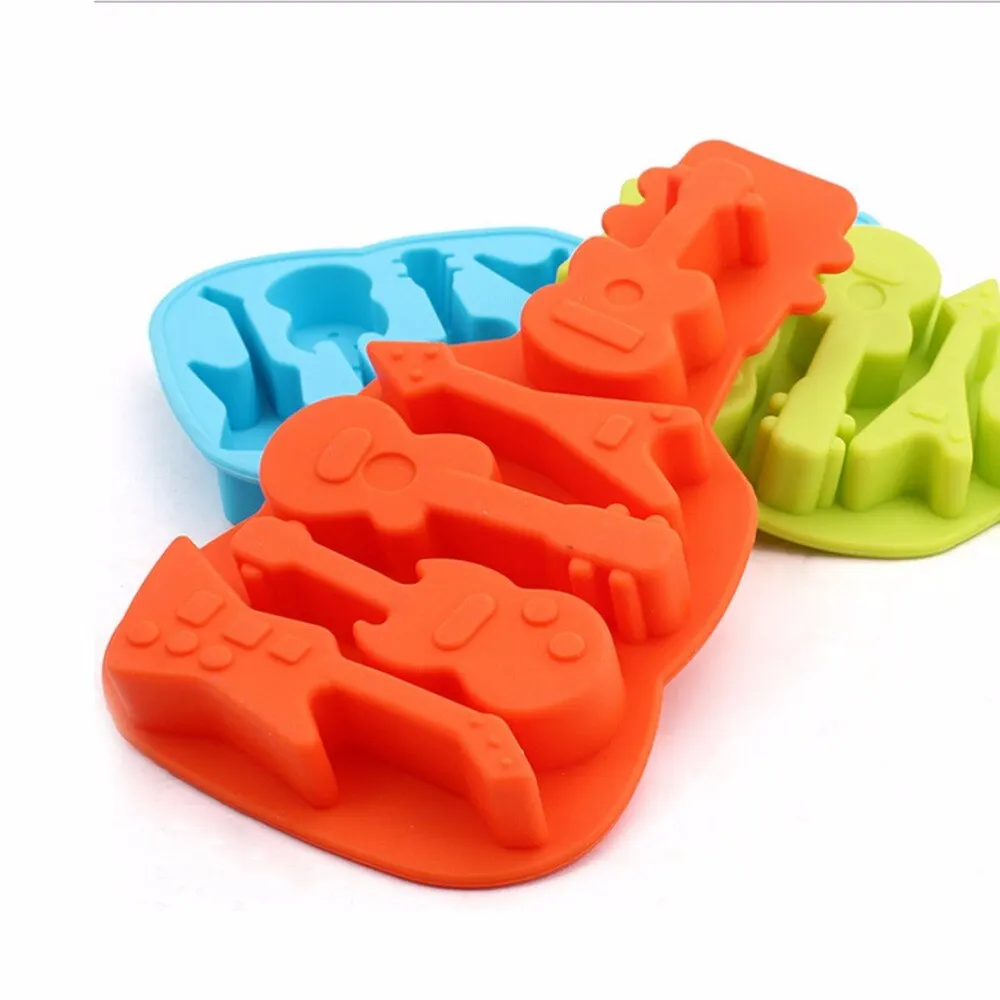 

3D Guitar Shaped Silicone Cake Fondant Mold, Cake Decoration Tools, Soap, Candle Moulds