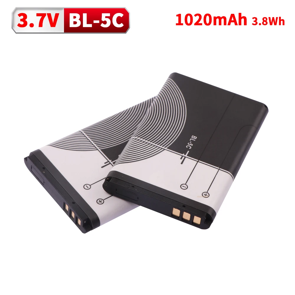 Фото BL-5C 3,7 В аккумулятор для телефона Broadcast Radio/Nokia 1100 1110 1200 1208 1280 1600 2600 2700 3100 3110 5130 6230 6230i N70 №1