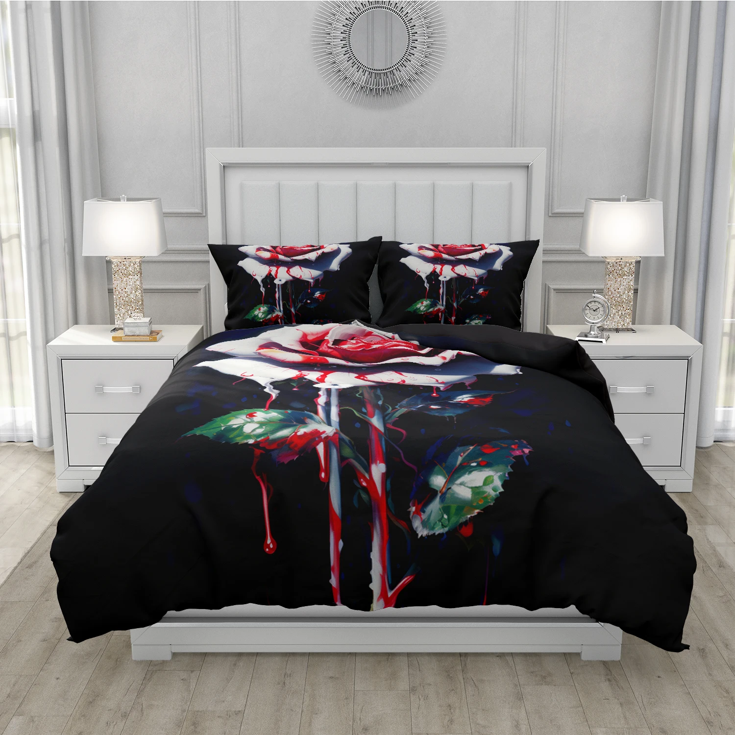 Комплект постельного белья с 3D цветочным принтом комплекты