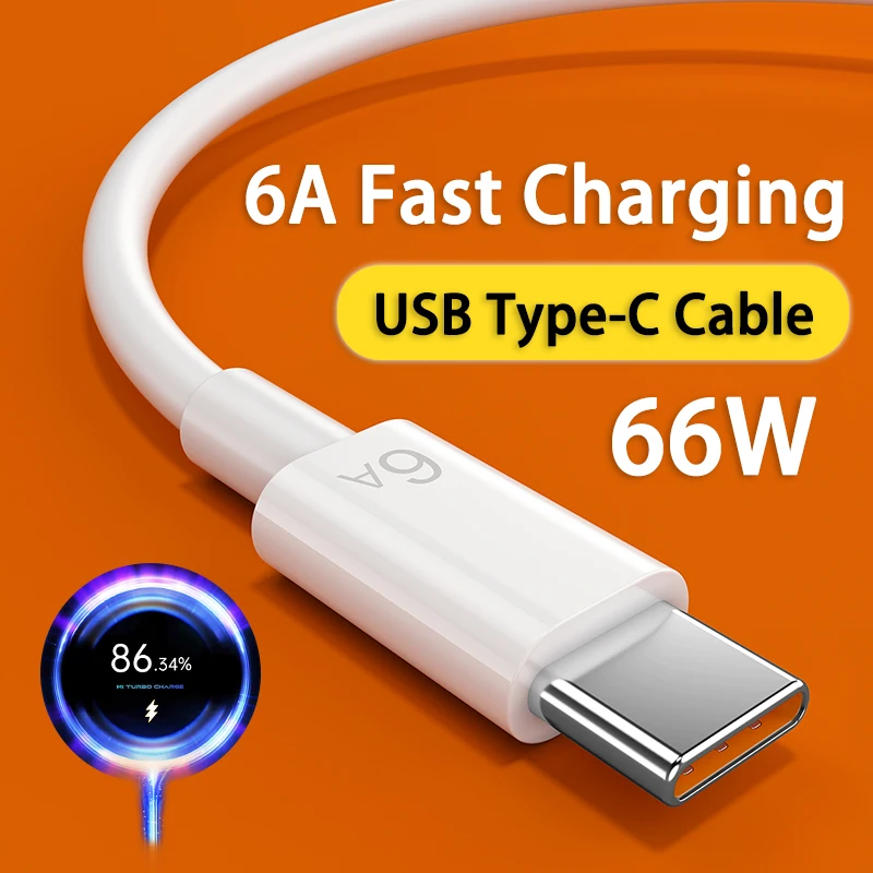 6A Fast Charging Usb C Cable for Xiaomi Mi 12 Redmi POCO Huawei Mobile Phone Accessories Type C Cable Phone Charger USB Cable