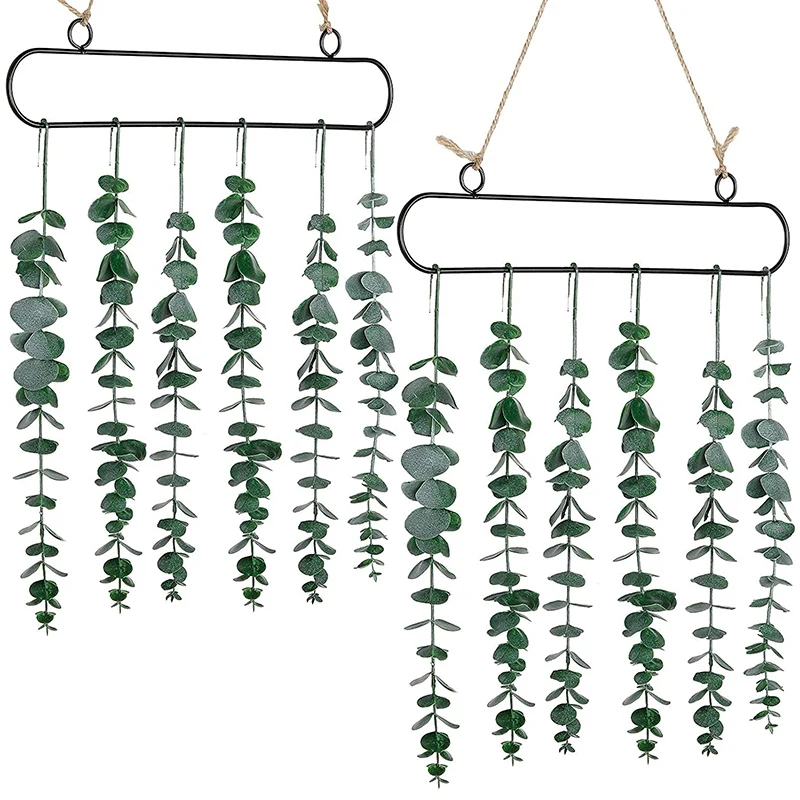 

2 Pieces Eucalyptus Wall Hanging Artificial Eucalyptus Fake Plant Wall Decor Christmas Decor Vine Decoration Boho Home