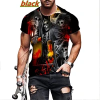 summer gothic death god skull 3d printed t shirt short sleeve o neck funny tee tops