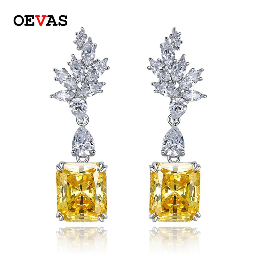 

Женские серьги-подвески из серебра 100% пробы с блестящим топазом